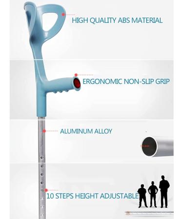 1 Pair Aluminum Forearm Crutches Lightweight Adjustable Crutches for Adults Crutches for Walking with Open Cuff Mobility Aid Cane Blue Independence - Buy Online on GoSupps.com