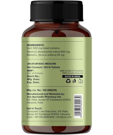 Neem Tablet | 100% Ayurvedic Formulation Purifies Blood Treats Urinary Disorders | Pacifies Pitta and Kapha Doshas | Promotes Healthy Skin - 120 Tablets (Pack of 2) - Buy Online on GoSupps.com