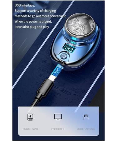 PitxSGSIA Mini Reiserasierer for Men | Pocket Size Washable Rechargeable Portable & Painless Trimmer - Easy to Use in Blue - Buy Online on GoSupps.com