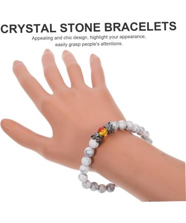 SOIMISS Crystal Stone Yoga Decor 4pcs Beaded Wrist Chain for Couples | Chakra Copper Beads Bracelet | Motion Sickness Relief - Buy Online on GoSupps.com