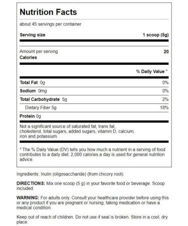 Swanson Inulin Powder 8 oz (227g) - Dietary Fiber Supplement - Buy Online on GoSupps.com