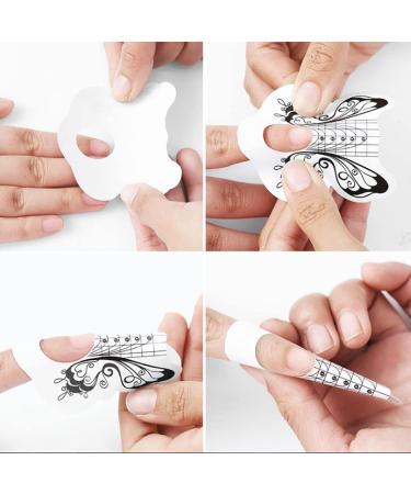 Coniya 100 Nail Form Stickers - Butterfly Shape Nail Art Extensions for Acrylic & UV Gel - Multi-Color Adhesive Tools with Instructions - Buy Online on GoSupps.com