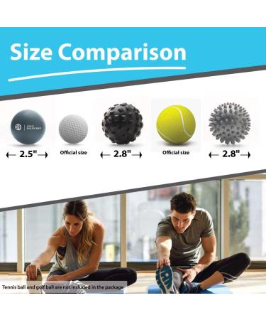 Massage Ball Set for Deep Tissue Relief - Spiky & Foam Roller for Muscle Recovery, Myofascial Release & Trigger Point Therapy - Includes Free eBook (Black/Dark Gray/Gray) - Buy Online on GoSupps.com