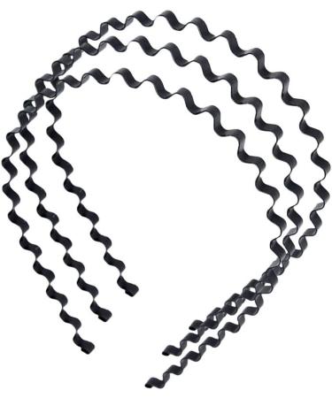 FRCOLOR Metal Headband Wave Shape - 3PCS Hairband for Women & Men - Black for Sports Running & Football - Buy Online on GoSupps.com