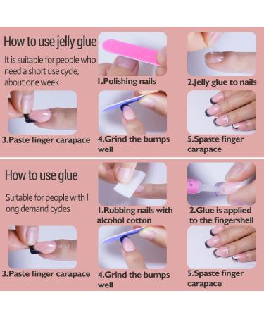 24Pcs Pink Ombre Acrylic Press On Nails - Medium Square Fake Nails with Glitter Designs for Women & Girls - Buy Online on GoSupps.com