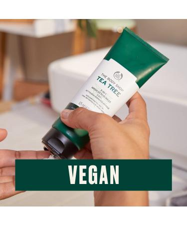 The Body Shop Tea Tree 3-in-1 Wash Scrub & Mask - Purifying Vegan Skincare for Oily Blemished Skin - 4.2 oz - Buy Online on GoSupps.com