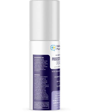 Bio-Identical Progesterone Cream 5 000mg - Max Strength 75mg USP per Pump - Hyaluronic Acid & Moisturizers - Trusted Topical Hormone Brand - HelloPharmacist - Buy Online on GoSupps.com