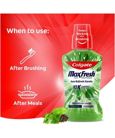 Colgate Plax Fresh Tea Mouthwash 250ml - Alcohol-Free Oral Rinse - Buy Online on GoSupps.com
