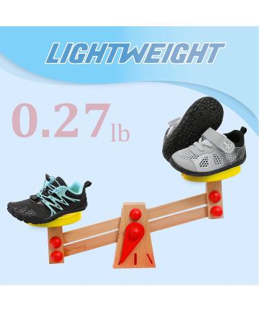 L-RUN Toddler Barefoot Summer Sneakers - Boys Girls Lightweight Mesh Tennis Shoes - 10 Toddler - Grey Black - Buy Online on GoSupps.com