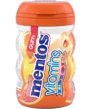 Mentos Pure Fresh - Vitamin Citrus Flavour - Pack of 6 bottles (270 pieces) - Sugar-free Gum citrus mix - Buy Online on GoSupps.com