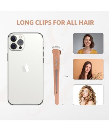 Sndyi Hair Clamps - 6 Non-Slip Hair Clips for Cutting & Styling Ideal for Thick & Thin Hair (2 Apricot & 2 Orange) - Buy Online on GoSupps.com
