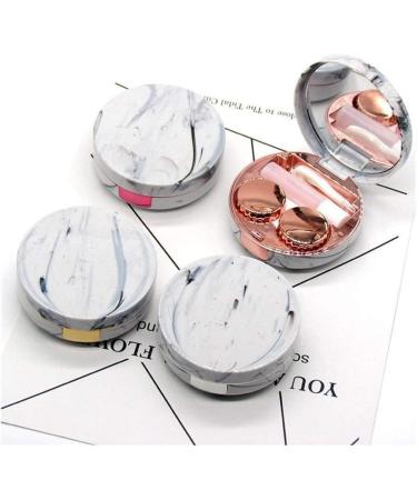 Marble Contact Lens Container - Geometry-Shape Moving Scope Glasses Box for Women - Hard Shell - White - Buy Online on GoSupps.com