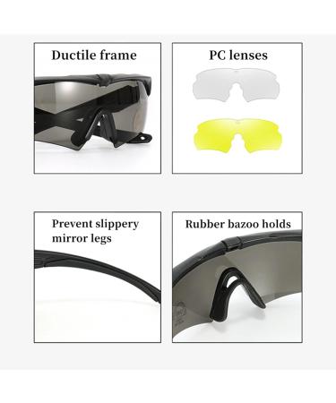 Aikertec Tactical Eyewear with 3 Interchangeable Lenses | Outdoor Glasses - Buy Online on GoSupps.com