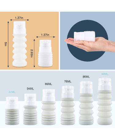 MeFold Silicone Travel Shampoo Bottles Kit - TSA Approved, Leakproof, Collapsible Toiletry Containers - BPA Free, 5 Piece Set for Liquid Toiletries - Airport Travel Accessories - Buy Online on GoSupps.com