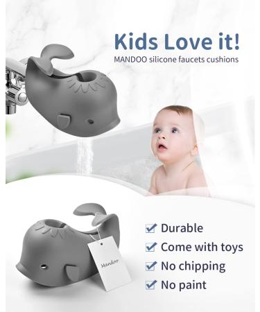 Mandoo Baby Bathtub Faucet Cover - Tub Spout Protector for Kids - Grey Whale Design - Buy Online on GoSupps.com