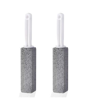 Pack of 2 Pumice Cleaning Stone Pumice Stone for ToiletToilet Limescale Remover Pumice Stone Toilet Bowl Cleaner Pumice Stone with Handle for Cleaning Toilet Seats and Hard Water Stains