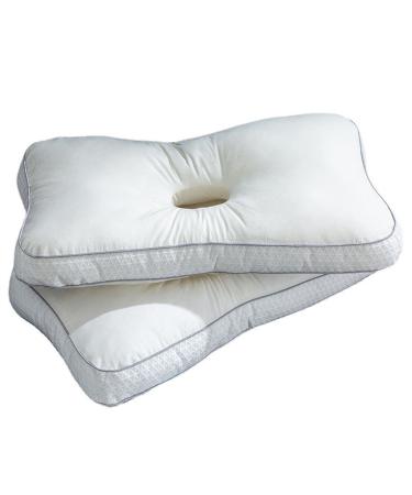 Qclueu pillow with ear hole for ear pain ear pillow to relieve ear pressure CNH tinnitus piercing pillow for side sleepers neck pillows (color: 2 pack)