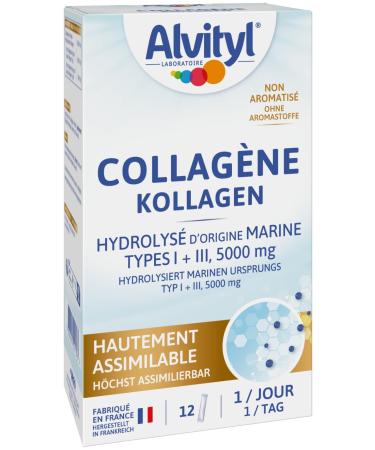 Alvityl Collagen - Hydrolyzed marine origin - Type I & III - 5,000 mg - 12 sticks