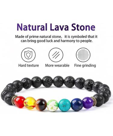 GAMIRA 7 Chakra Bracelet - Health Bangle & Oil Diffuser for Men & Women | Lymphatic Drainage Chakra Jewelry | One Size - Buy Online on GoSupps.com