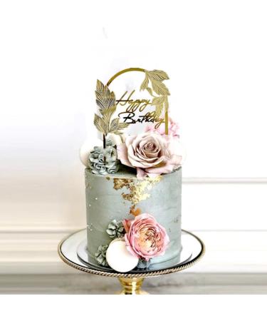 Daimay 6PCS Acrylic Happy Birthday Cake Toppers Leaf Arch Door Dessert Toppers Party Cupcake Topper Picks Cake Decorations for Birthday Wedding Engagement Party Supplies - Buy Online on GoSupps.com