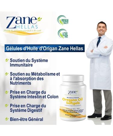 Zane Hellas Oregano Oil Capsules. The highest concentration in the world. Each Softgel contains 30% pure Greek oregano essential oil. 130 mg of carvacrol per softgel. 60 capsules. - Buy Online on GoSupps.com