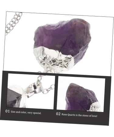 FOMIYES 1pc Rose Quartz Pendant Necklace A Necklace Birthstone Necklaces Crystal Peach Blossom Necklace Gem Purple 3.5X2CM - Buy Online on GoSupps.com