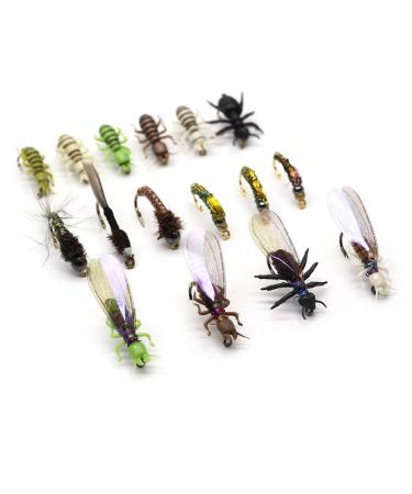 YZD Fly Fishing Flies Realistic Dry Wet Nymph Trout Flies Hand Tie Lures Kits 12/26/48 Pcs 6-Ant kit 26 pcs