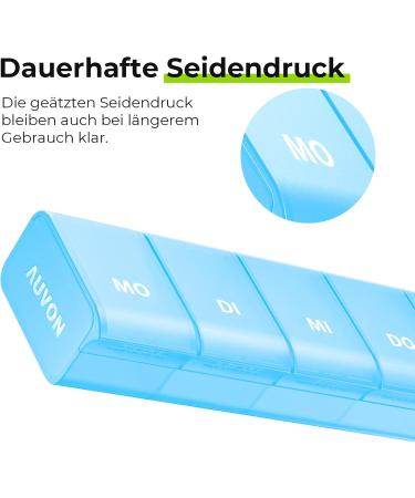 Auvon 7-Day Pill Organizer Box - BPA-Free Vitamin & Medication Storage - Improved Open Design - Portable Blue Box for Fish Oil & Supplements - Buy Online on GoSupps.com