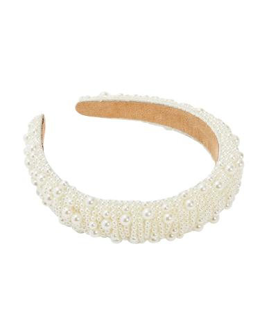 Padded Pearl Headbands 2 Pack - Lavender & Off White Crystal Headbands for Women - Buy Online on GoSupps.com