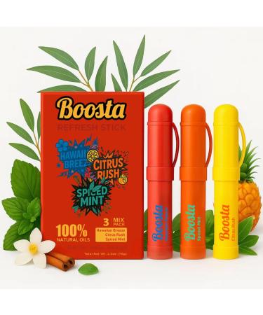 Nasal Inhaler Stick | Essential Oils Vapor Mint Inhaler | Cool Refreshing Sensation | Focus Herbal Diffuser Pen - Non-Medicated Natural Eucalyptus Aromatherapy Mixed 3-Pak (Mix)