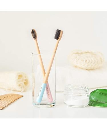 Biodegradable Bamboo Charcoal Toothbrushes - 6 Pack | Soft Bristle, Eco-Friendly, BPA Free, Organic, Compostable | Sustainable Wooden Travel Toothbrushes - Buy Online on GoSupps.com