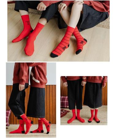 2022 Chinese New Year Red Embroidered Socks - 5 Pairs, Unisex Sports Socks for Spring Festival Wedding (Size 35-43, Color Red) - Buy Online on GoSupps.com