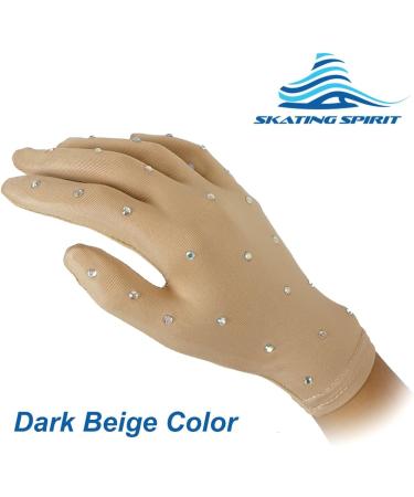 Skating Spirit Thermo Ice Skating Competition Gloves with Rhinestones - Perfect for Performance & Show Dance - Black (1 Pair) - Buy Online on GoSupps.com