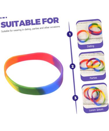 Unomor 24 Pcs Rainbow Bracelet Lgbt Pride Bracelet Expandable Bangle Bracelet Pride Friendship Bracelet Colored Wristbands Personalized Silicone Wristbands Woman Silica Gel Supplies Charm Colorful 6.5X6.5X1CM - Buy Online on GoSupps.com