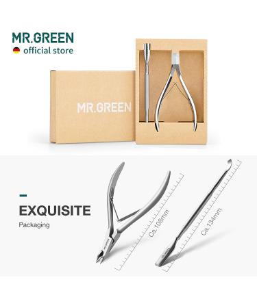 MR.GREEN Cuticle Nippers & Pusher Set - Stainless Steel Nail Manicure Tool for Dead Skin Removal - Buy Online on GoSupps.com