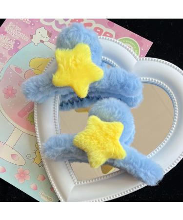 Limtula Large SharkClip Hair Claw for Women Banana Barrette Jaw Clip Plush Star Hair Clip Teens Girl Hair Shaping Accessories Blue Star Powder Gra - Buy Online on GoSupps.com