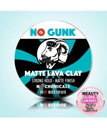 No Gunk 100% Natural Matt Clay Hair Wax | Strong Hold Hair Paste with Organic Ingredients | 50g Original Lava Clay - Buy Online on GoSupps.com