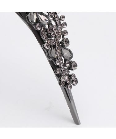 Mobestech Duckbill Clip Rhinestone Alligator Hair Clip Studded Hairpin Hair Clip Metal Bobby Pin Hair Barrette Headwear Hair Accessory for Women Girls Hair Styling (Grey) - Buy Online on GoSupps.com