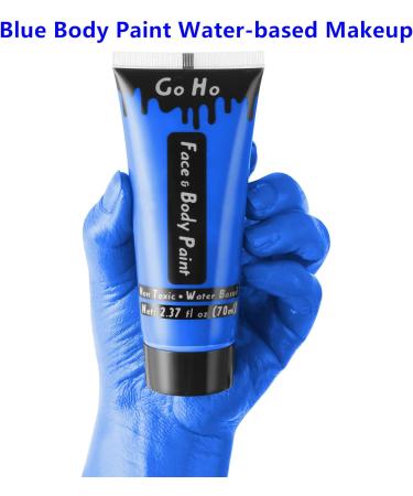 Go Ho Blue Cream Face Body Paint - Water-Based Makeup Kit for Kids Parties, Cosplay, Halloween - 2.37oz - Buy Online on GoSupps.com