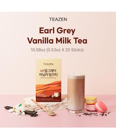 TEAZEN Earl Grey Vanilla Milk Tea Powder - Sweetened Instant Cylon Black Tea Mix (20 Packets 10.58oz) - On-the-go Milk Tea for International Shipping - Buy Online on GoSupps.com