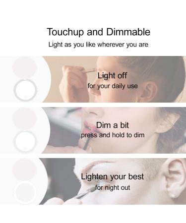 Milishow Compact LED Light Magnifying Mirror 3.5in 1x/10x Rechargeable - White 1Pack - Buy Online on GoSupps.com