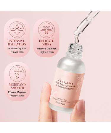 Hydrating Facial Skin Care Sets for Women & Teens | Camellia Skin Care Routine Kit - Toner Serum Lotion Cleanser & Mask - Buy Online on GoSupps.com