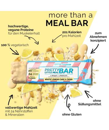 Buy Pretty Little Meal Bar - White Lemon Cake & Crisp | Protein Meal Replacement 201 Calories 6 Pack | Offset Nutrition - Buy Online on GoSupps.com