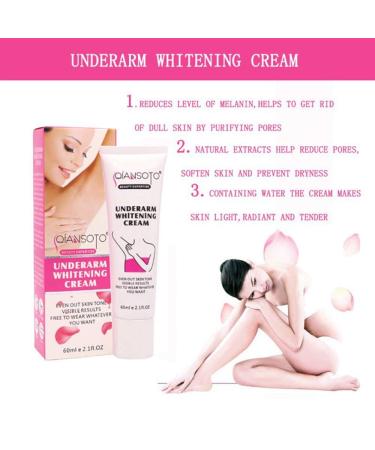 Natural Underearm Whitening Cream - Skin Lightening for Sensitive Areas 60ml | Effective for Armpits Knees & Elbows - Buy Online on GoSupps.com