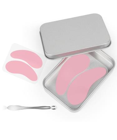 Reusable Eye Patches Silicone Under Eye Patches with Lifting Effect to Reduce Wrinkles and Fine Lines 2 Pairs with Tin Case (Pink)
