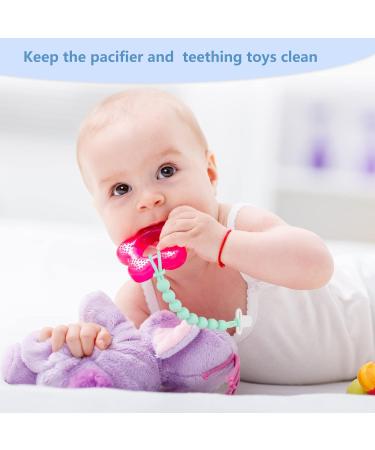 Silicone Pacifier Clip 4 Pack - Elephant Design - Baby Boy Girl Teething Relief - Rust-Free Holder - Safe & Flexible - Newborn Essentials - Buy Online on GoSupps.com