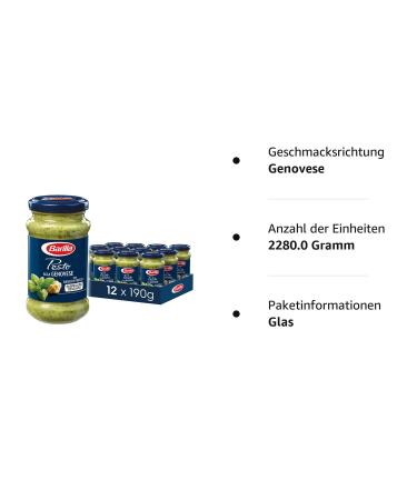 Buy Barilla Pesto alla Genovese 12-Pack (12 x 190g) - Authentic Italian Flavor for International Shipping - Buy Online on GoSupps.com