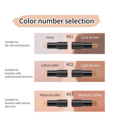 Double-Head 2-in-1 Highlighter & Contour Stick Set - Lotus & Light Brown | Long Lasting Contouring Cream | Cosmetics Makeup Set - Buy Online on GoSupps.com