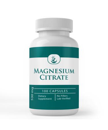 Pure Original Ingredients Magnesium Citrate (100 Capsules) Always Pure No Additives or Fillers Lab Verified Unflavored 100 Count (Pack of 1)