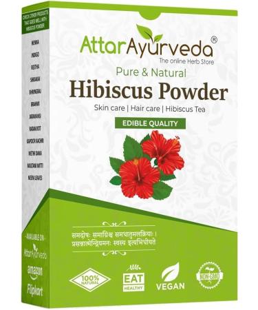 QURA Poudre d'hibiscus pour la pousse des cheveux (100 g)